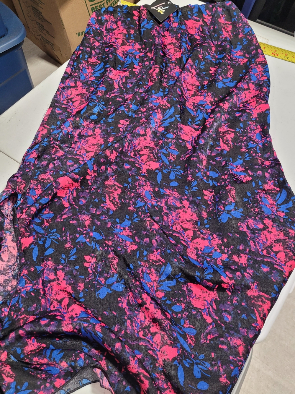 Timing Floral Maxi Skirt in Black, Pink & Blue